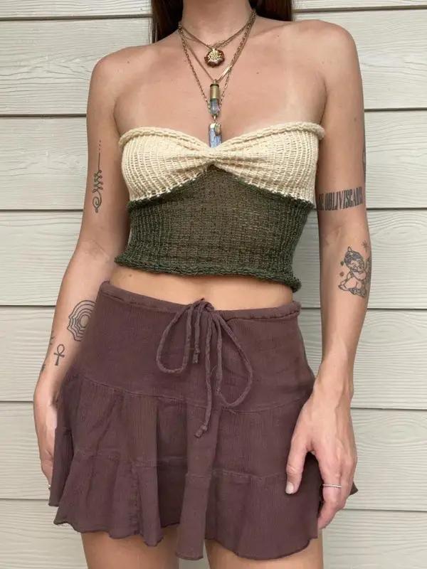 Levoire | Nouveau Gilet en Laine Porte-Pantalons Patchwork Veste de Plage Cracker khaki