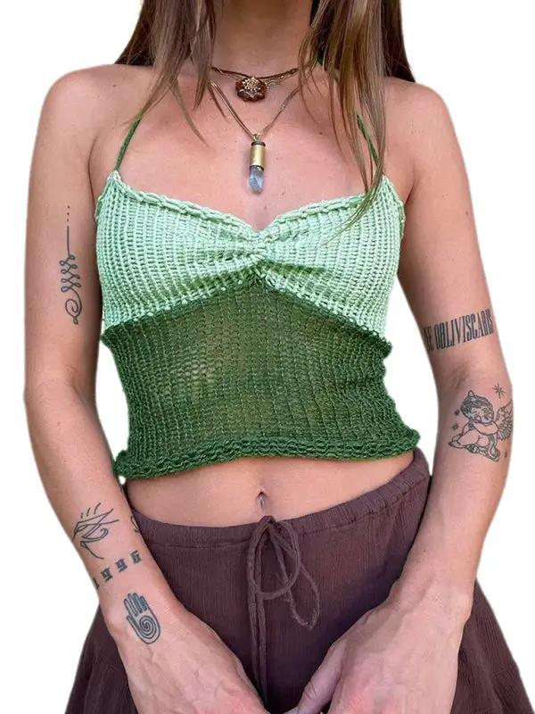 Levoire | Nouveau Gilet en Laine Porte-Pantalons Patchwork Veste de Plage Vert profond