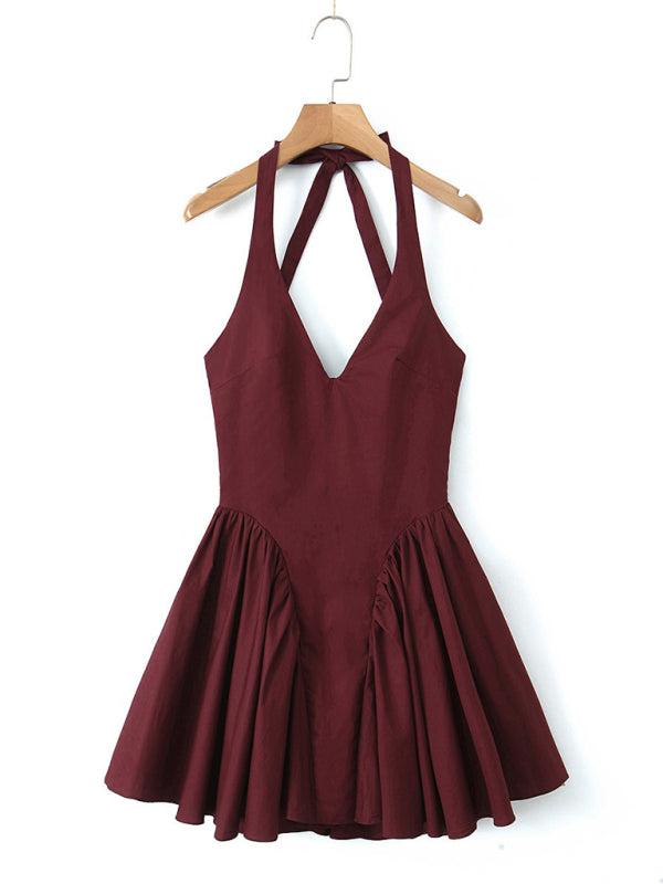 Levoire | Dame nouvelle chaude fille décontractée sexy V-neck Halterneck Splicing Slim robe Vinkar