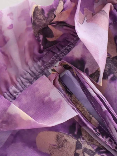 Levoire | Nouveau top femme à fleurs violettes à une épaule