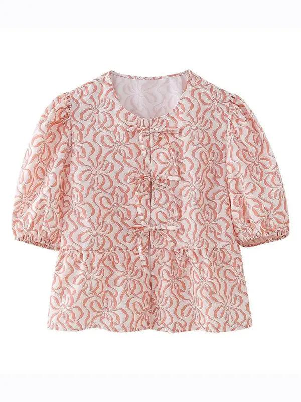 Levoire | Modern, décontracté et polyvalent, chemise à cordon en multicolore Orange Rouge