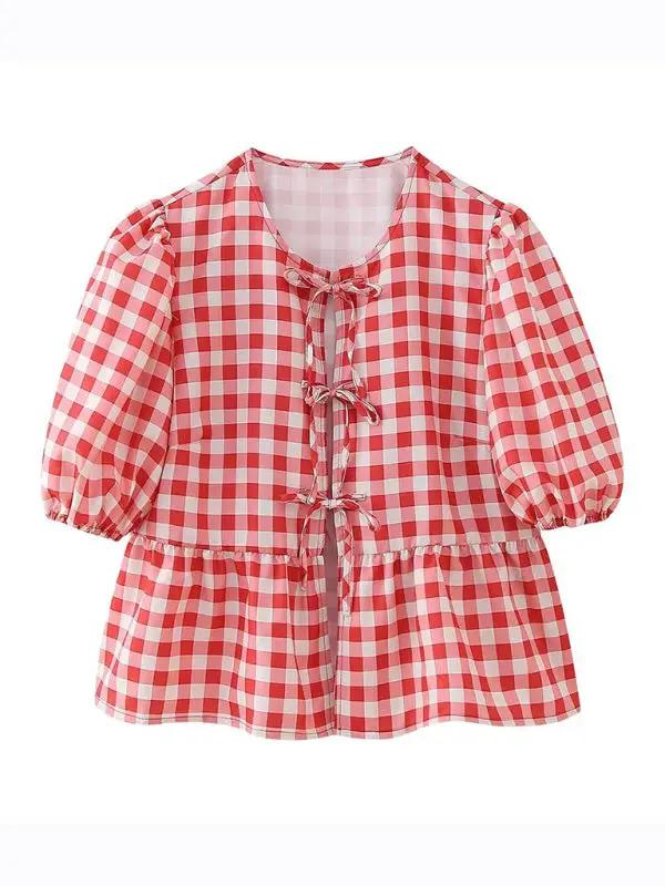 Levoire | Modern, décontracté et polyvalent, chemise à cordon en multicolore Rot