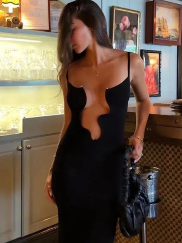 Levoire | Nouvelle robe à bretelles décoratives irrégulières ondulées sexy Must