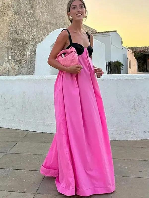 Levoire | Nouvelle sexy dos nu sans manches robe à bretelles Rosa