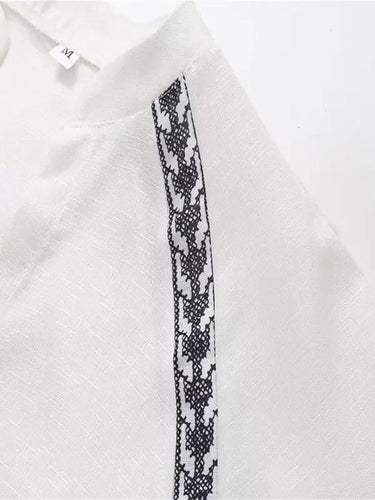 Levoire | Nouvelle vêtement pour dames polyvalent broderie personnel contrastant chemise