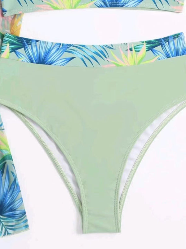 Levoire | Nouveau bikini sexy push-up décolleté en mesh imprimé trois pièces