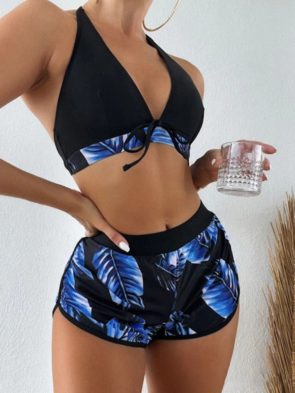 Levoire | Nouvelle conscience de la mode multicolore imprimée ensemble de bikini sexy tri-élément Muster4