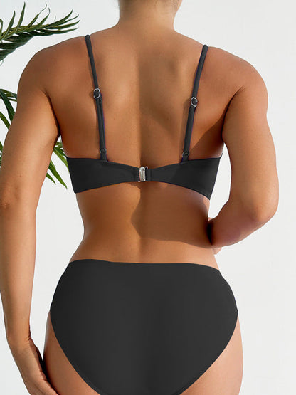 Levoire | Maillot de bain découpé uni sexy bikini à croix