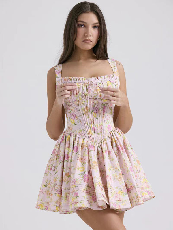 Levoire | Nouvelle robe sexy et élégante avec imprimé floral et bretelles Muster1