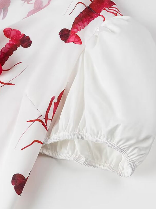 Levoire | Mode rento lâche lacet imprimé à manches courtes/pantalon