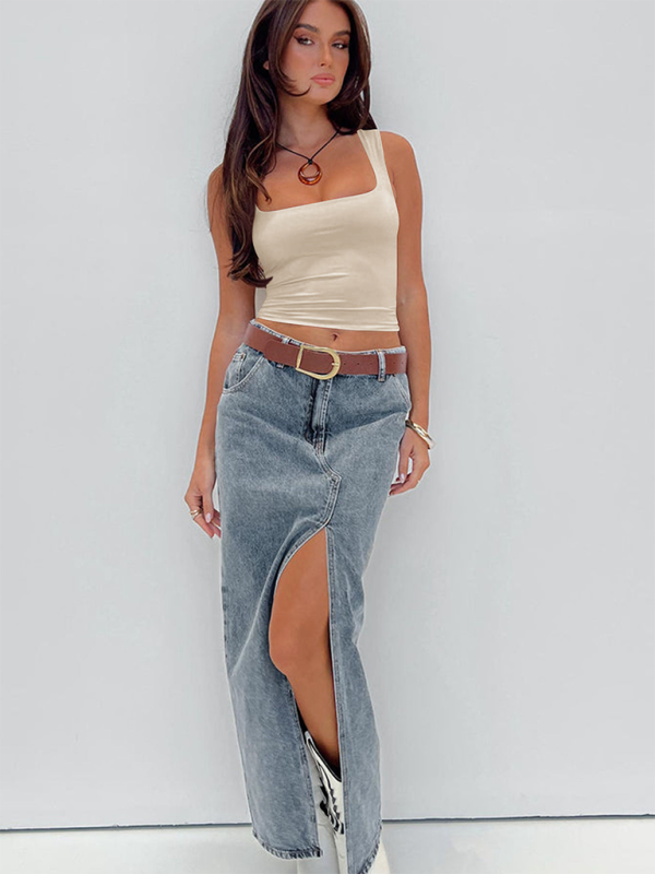 Levoire | Nouveau Sexy Chaud Fille Carré-Coupe Slim Fit Sans Manches Tops