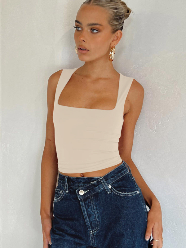 Levoire | Nouveau Sexy Chaud Fille Carré-Coupe Slim Fit Sans Manches Tops