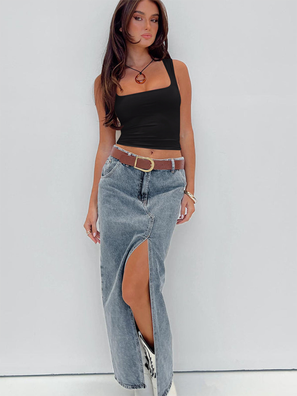 Levoire | Nouveau Sexy Chaud Fille Carré-Coupe Slim Fit Sans Manches Tops