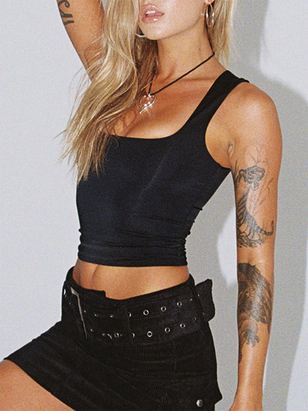 Levoire | Nouveau Sexy Chaud Fille Carré-Coupe Slim Fit Sans Manches Tops