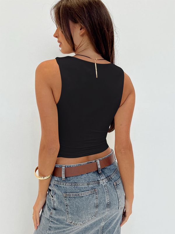 Levoire | Nouveau Sexy Chaud Fille Carré-Coupe Slim Fit Sans Manches Tops