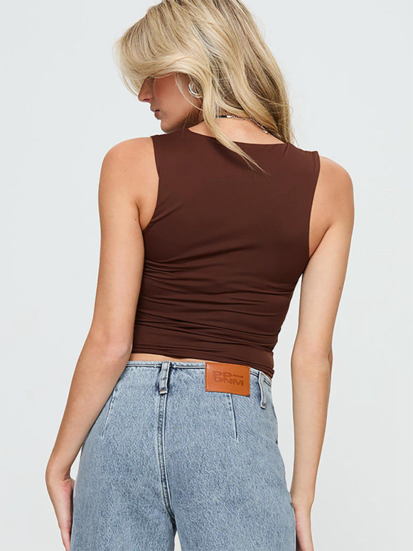 Levoire | Nouveau Sexy Chaud Fille Carré-Coupe Slim Fit Sans Manches Tops