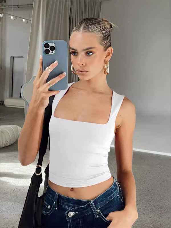 Levoire | Nouveau Sexy Chaud Fille Carré-Coupe Slim Fit Sans Manches Tops