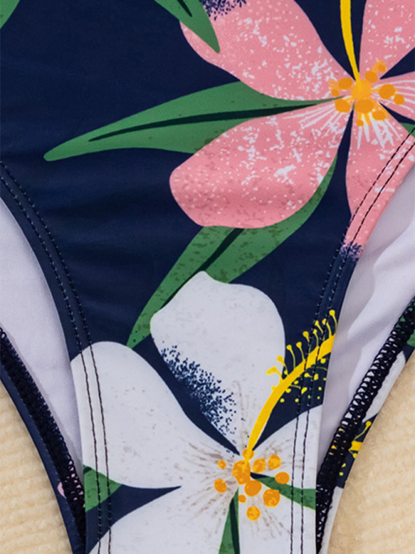 Levoire | New cut swimsuit High cut bikini ruffles floral print multicolored swimsuit