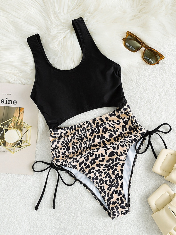 Levoire | Nouveau maillot de bain sexy U en motif léopard pour spa à bretelles