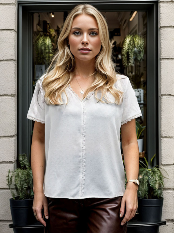 Levoire | Tendances mode femme chemise avec travail à pointes en blanc