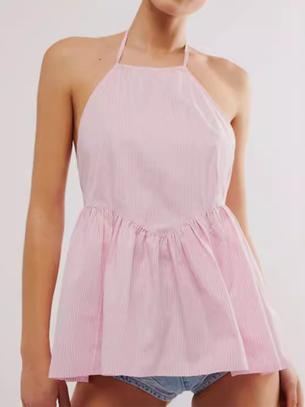 Levoire | Nouvelle mode Y2K pour femmes top sexy à rayures sans bretelles Rosa