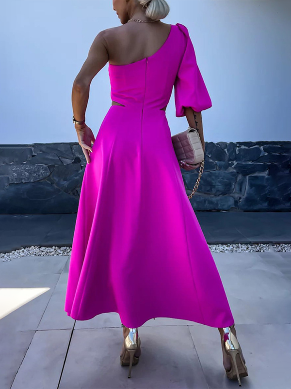 Levoire | Nouvelle robe de soirée décontractée avec ouverture d'épaule en biais et double couche