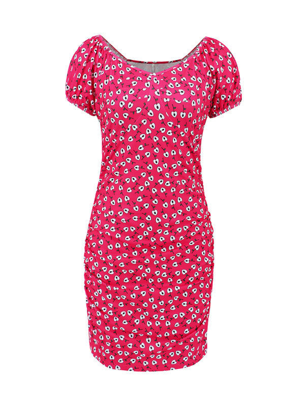 Levoire | Nouveau style polyvalent élégant courte robe fleurie à décolleté en V
