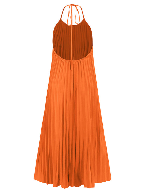 Levoire | Nouvelle robe longue plissée en A de vacances à la plage