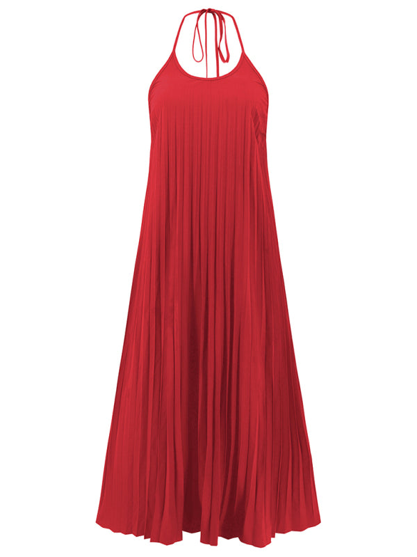Levoire | Nouvelle robe longue plissée en A de vacances à la plage