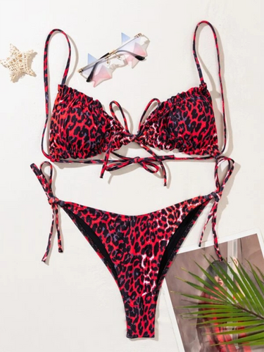 Levoire | Maillot de bain Tankini sexy à volants imprimé léopard