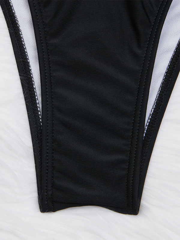 Levoire | Bikini triangle unicolore sexy top tube avec liens - Bikini