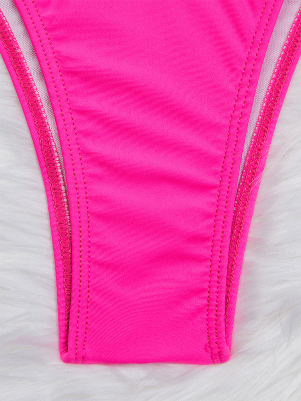 Levoire | Bikini triangle unicolore sexy top tube avec liens - Bikini