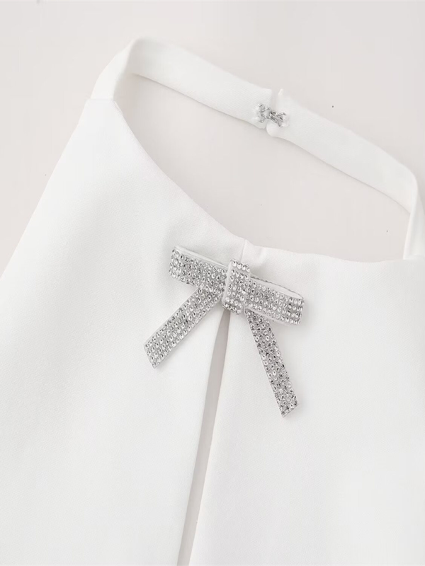 Levoire | Femme Mode Noeud décoré Halterneck Top
