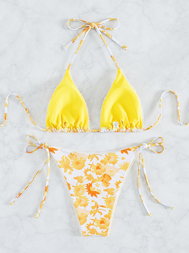 Levoire | Femme Maillot de Bain de Vacances Imprimé String Bikini