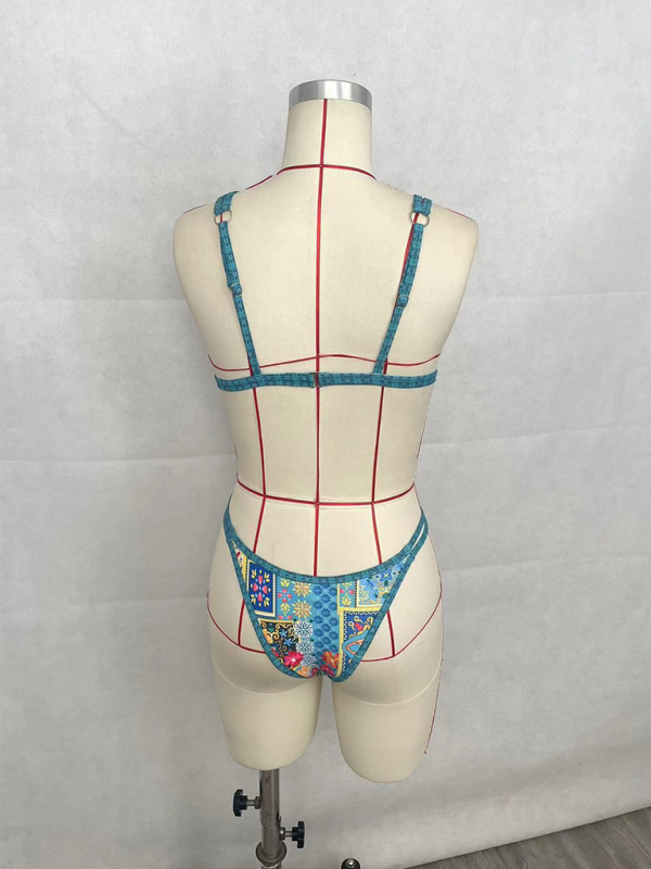 Levoire | Modisj et sexy vacances dames imprimé double bandeau bikini ensemble