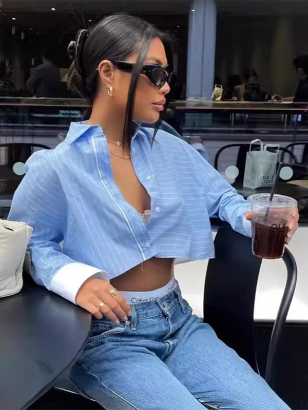 Levoire | Modisj chemise à manches courtes avec rayures contrastées + ensemble de shorts à deux pièces Haut