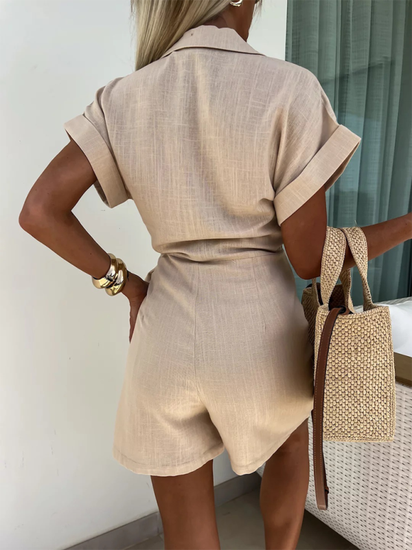 Levoire | Femme Nouveau Loose Col Courtes Manches Combinaison