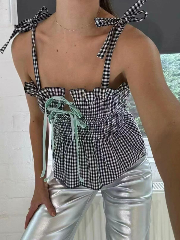 Levoire | Femme Mode de Rue Top À Carreaux