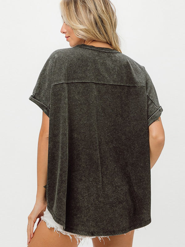 Levoire | Femmes Jour de l'Indépendance Lettres Anglaises Manches Courtes T-shirt Tops