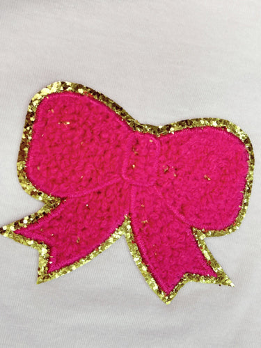 Levoire | Nouveau top à manches courtes avec nœud-fabric-canne-paillettes-broderie