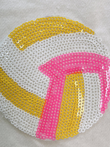Levoire | Nouvelle couleur Ball paillettes broderie sweat rond col T-shirt à manches courtes top