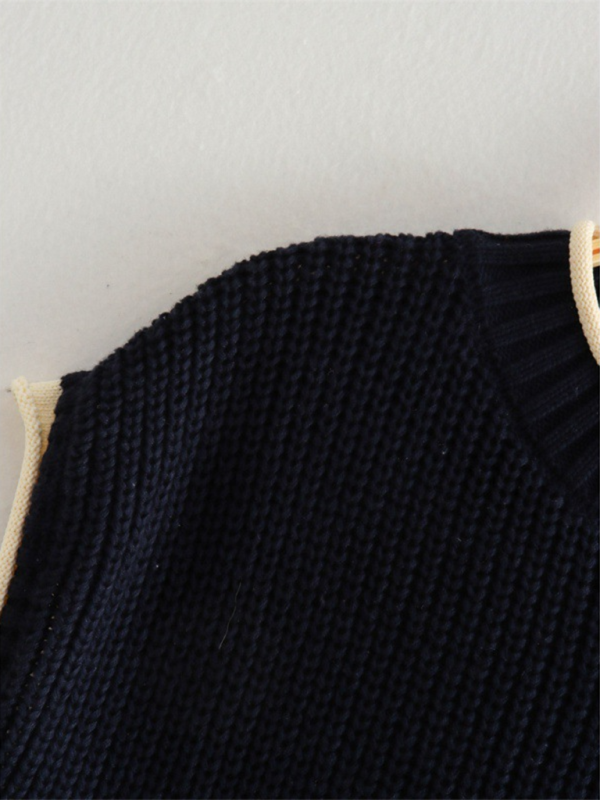 Levoire | Nouveau moderne gilet en tricot pour femmes avec encolure ronde et découpe au dos