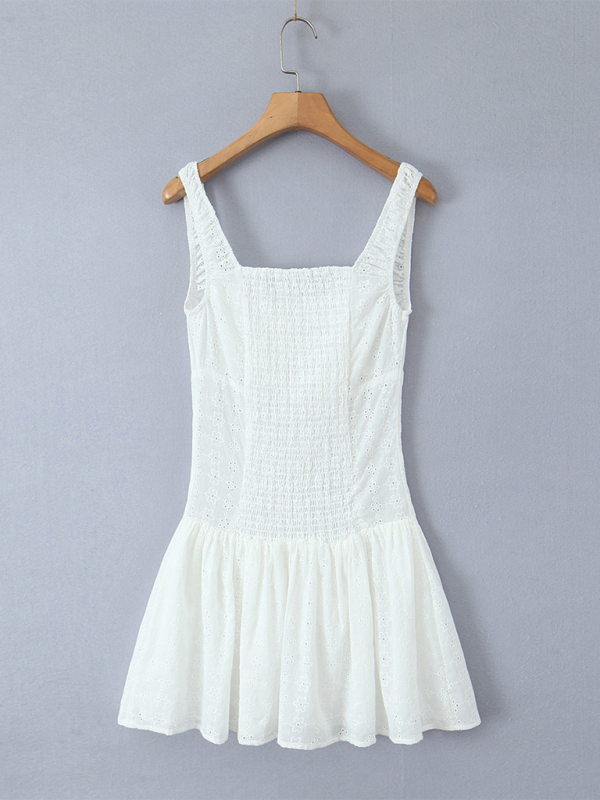 Levoire | Nouvelle robe à épaules taille carrée française sweet côte de vacances jupe en A