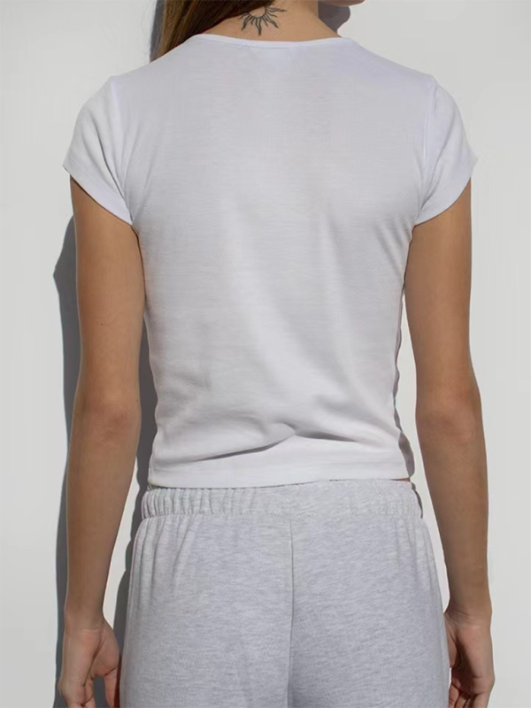 Levoire | Mode chaude garçon style imprimé décontracté ventre top t-shirt à manches courtes