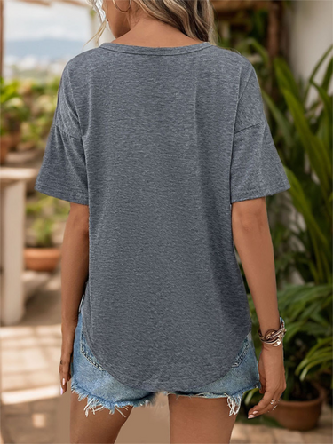 Levoire | Nouveau top femme loisirs V neck Gris foncé