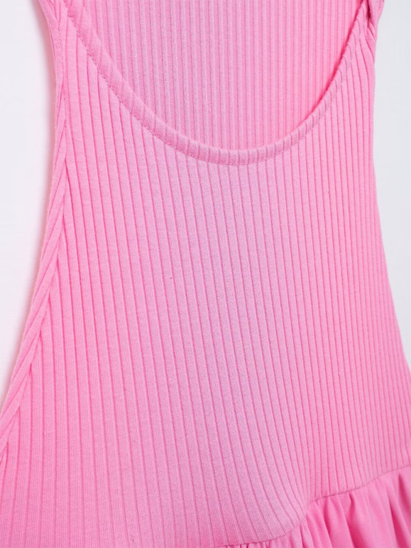 Levoire | Femmes Nouvelle Tenue de Loisirs Sans Manches Forme Bouffante Robe Côtelée