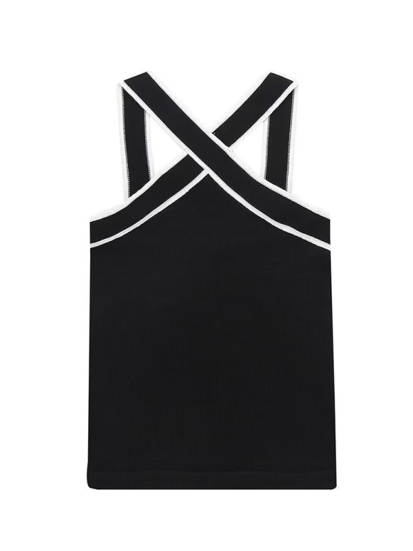 Levoire | Féminin Ajusté Ind contraste Tricoté Bretelles Pendule Débardeur T-Shirt