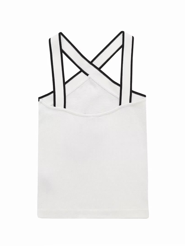 Levoire | Féminin Ajusté Ind contraste Tricoté Bretelles Pendule Débardeur T-Shirt