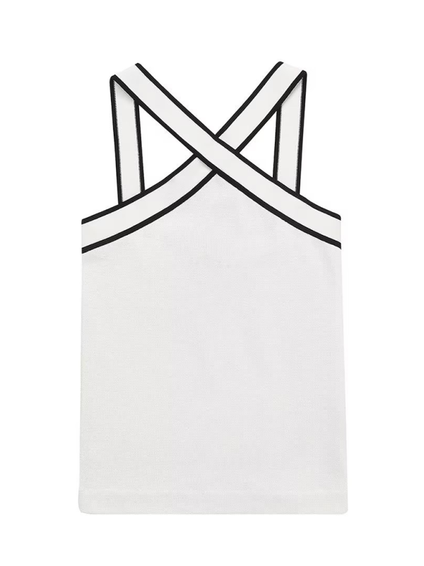 Levoire | Féminin Ajusté Ind contraste Tricoté Bretelles Pendule Débardeur T-Shirt
