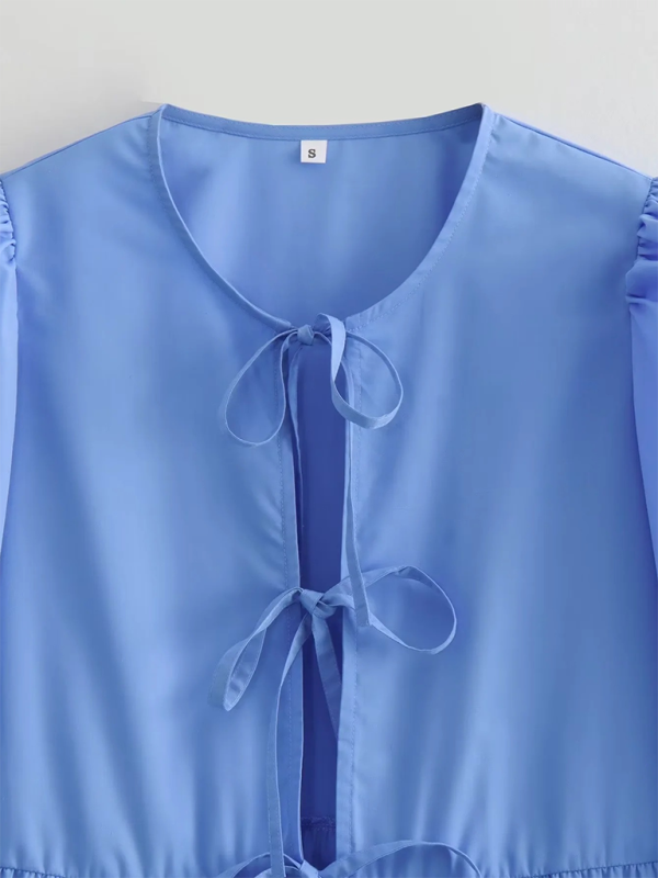 Levoire | Femme Mode de Rue Nœud Chemise à Manches Longues